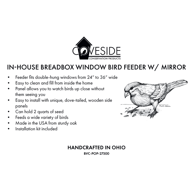 Coveside In-House Breadbox Window Bird Feeder w/ Mirror