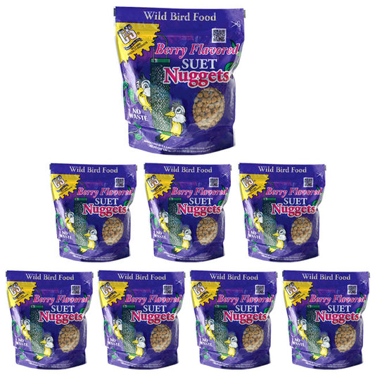 C&S Berry Flavored Suet Nuggets, 27 oz., Pack of 8 Bags