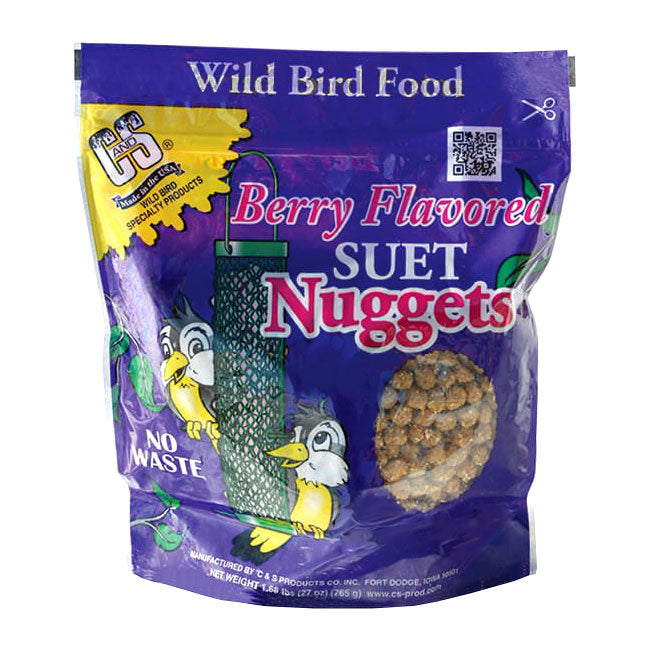 C&S Berry Flavored Suet Nuggets, 27 oz., Pack of 8 Bags