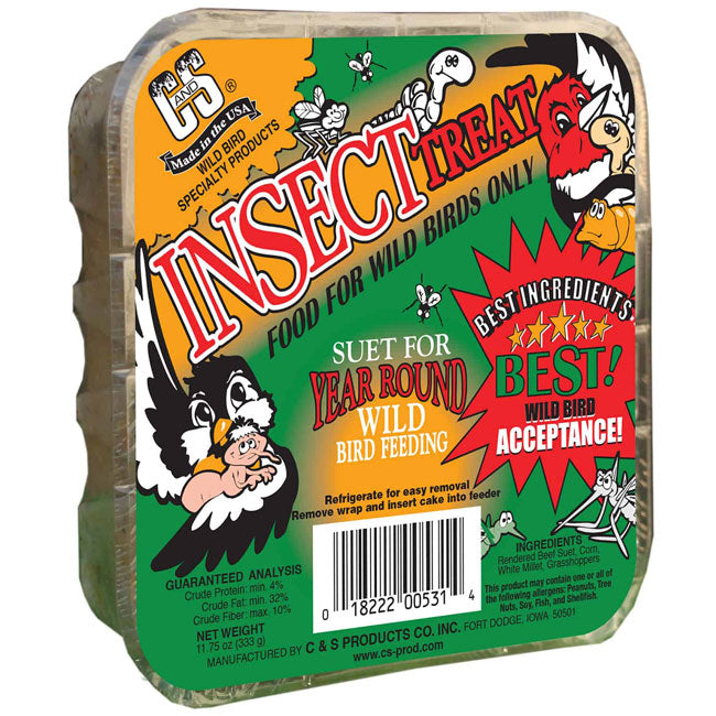 C&S Insect Treat Suet Cakes, 11.75 oz., Pack of 16