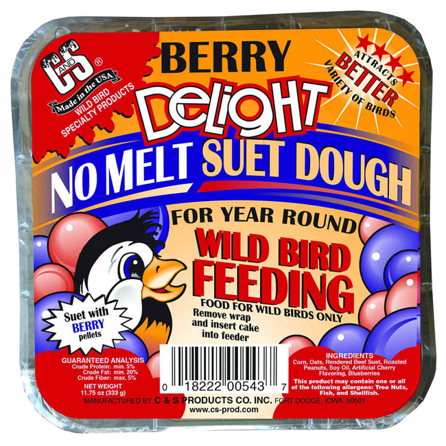 C&S Berry Delight No Melt Suet Cakes, 11.75 oz., Pack of 8