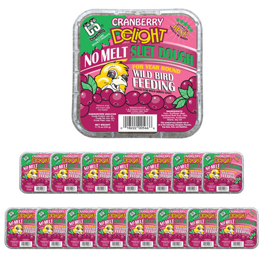 C&S Cranberry Delight No Melt Suet Dough, 11.75 oz., 16 Pack