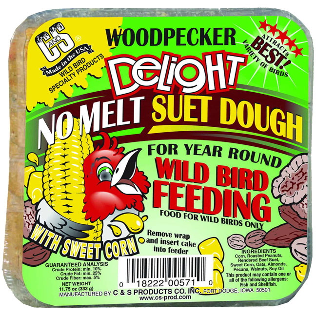 C&S Woodpecker Delight No Melt Suet, 11.75 oz., Pack of 8