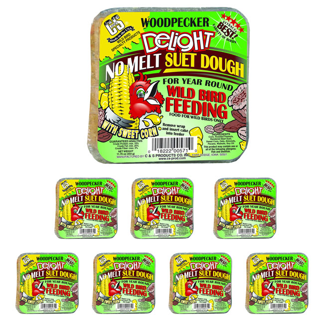 C&S Woodpecker Delight No Melt Suet, 11.75 oz., Pack of 8