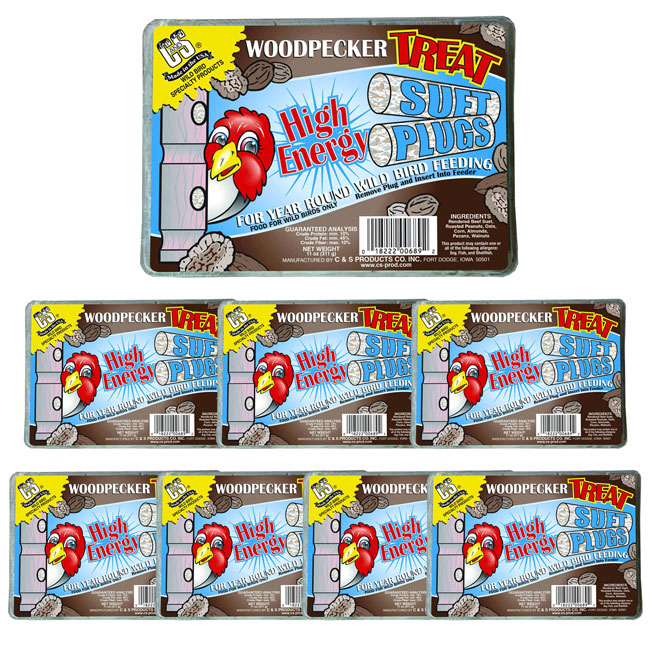 C&S Woodpecker High Energy Treat Suet Plugs, Sixteen 4-packs