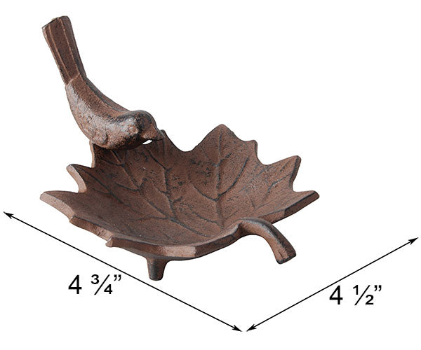 Esschert Design Maple Leaf Bird Baths, Brown, Pack of 2