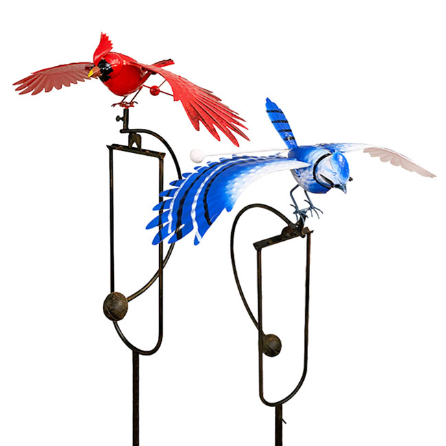 Esschert Design Flying Blue Jay and Cardinal Rocker Kit