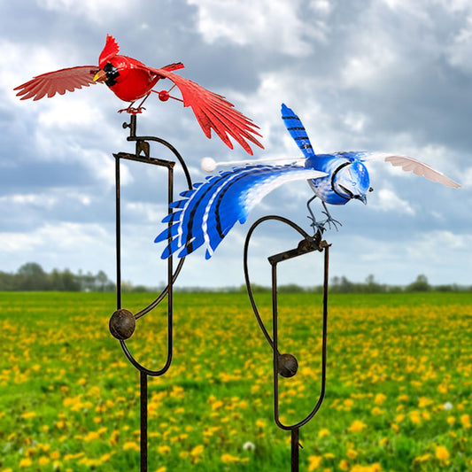 Esschert Design Flying Blue Jay and Cardinal Rocker Kit