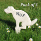 Esschert Design Cast Iron "NO!" Pooping Yard Sign, Wht, 3 Pk