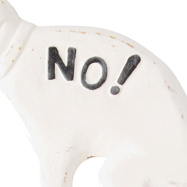 Esschert Design Cast Iron "NO!" Pooping Yard Sign, Wht, 3 Pk