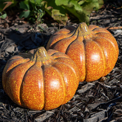 Artisanal Squash Pumpkin Statues, Pack of 2