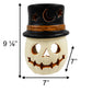 Artisanal Terra Cotta Warlock Jack-O-Lanterns, White, 2 Pack