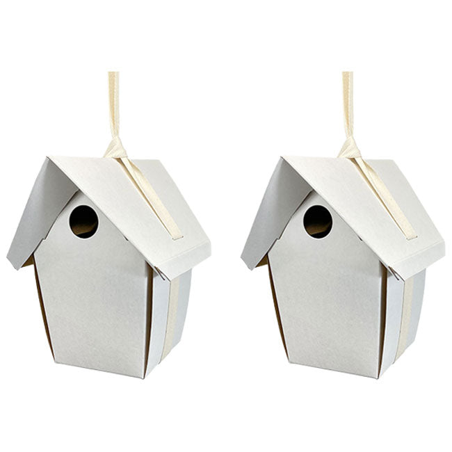 GreenBird Unassembled Wren Houses w/Nesting Material, 2 Pack