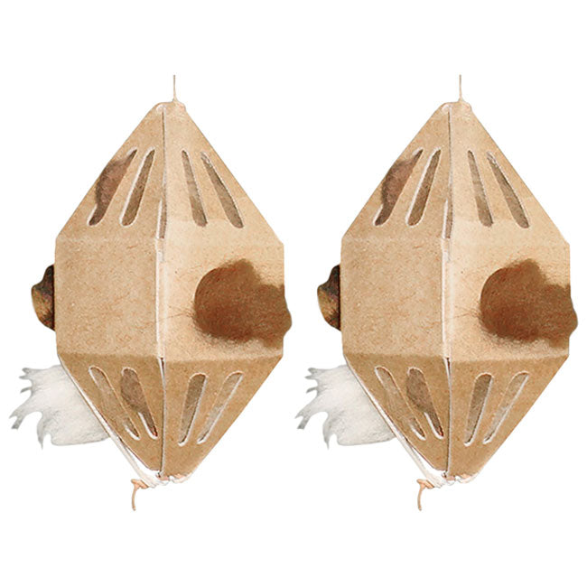 GreenBird Unassembled Wren Houses w/Nesting Material, 2 Pack