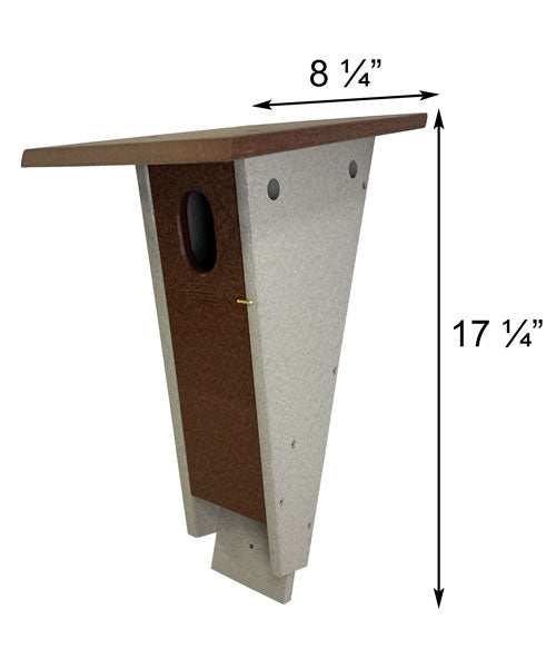 Amish Made Recycled Plastic Slant-Front Bluebird House, Brn