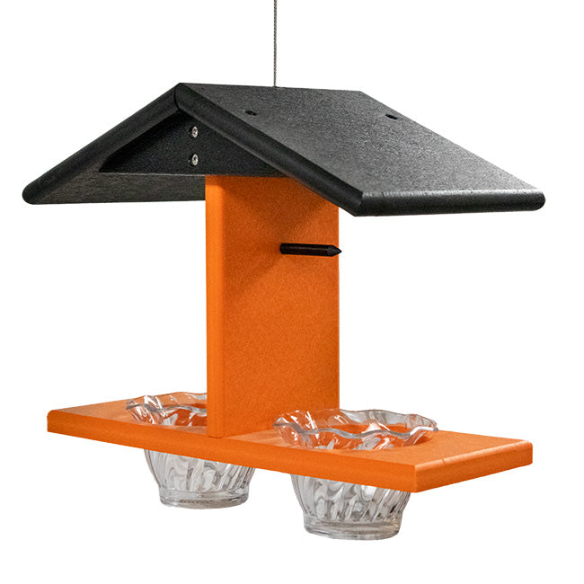 Amish Made Recycled Plastic Double Oriole Feeder, Blk/Orng