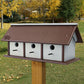 Amish Made Recycled Plastic Triple Wren House, Horizontal