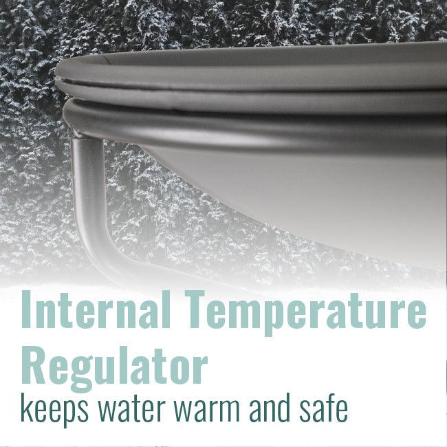 Wild Bird Lover's Heated Bird Bath w/Metal Stand, Slate, 20"