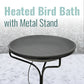 Wild Bird Lover's Heated Bird Bath w/Metal Stand, Slate, 20"