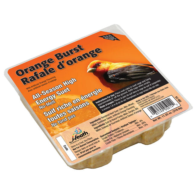 Heath Orange Burst Suet Cakes, 11.25 oz., Pack of 24