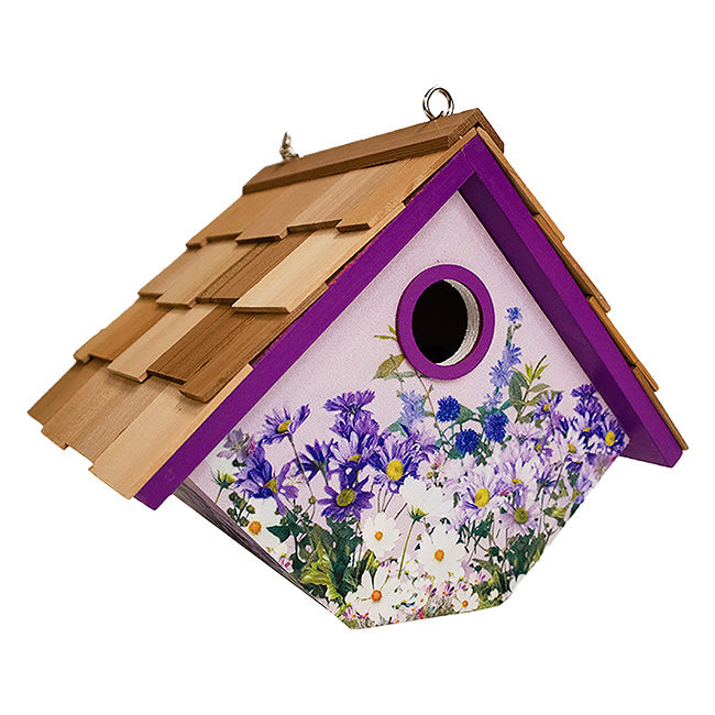 Home Bazaar Hanging Wren House, Spring Bouquet Print