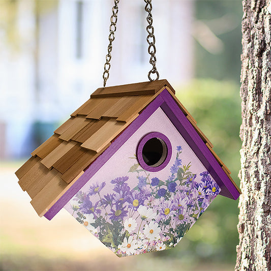 Home Bazaar Hanging Wren House, Spring Bouquet Print