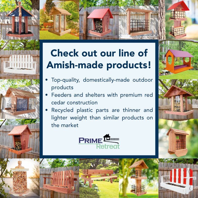 Amish Made Cedar & Recycled Plastic Gazebo Feeder, Blue