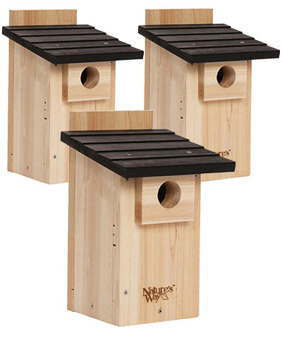 Nature's Way Cedar Bluebird Houses w/Viewing Windows, 3 Pack