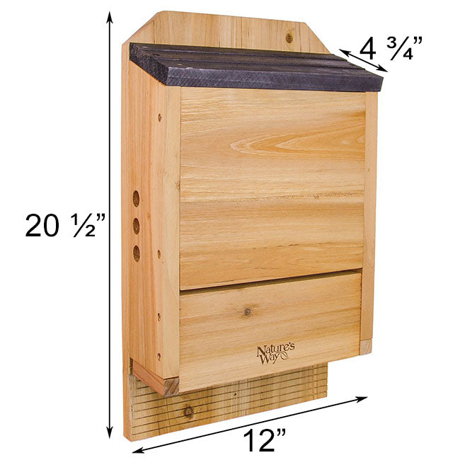 Nature's Way Cedar Three Chamber Bat House with Pole