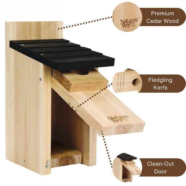 Nature's Way Cedar Bluebird Box House, Pack of 4