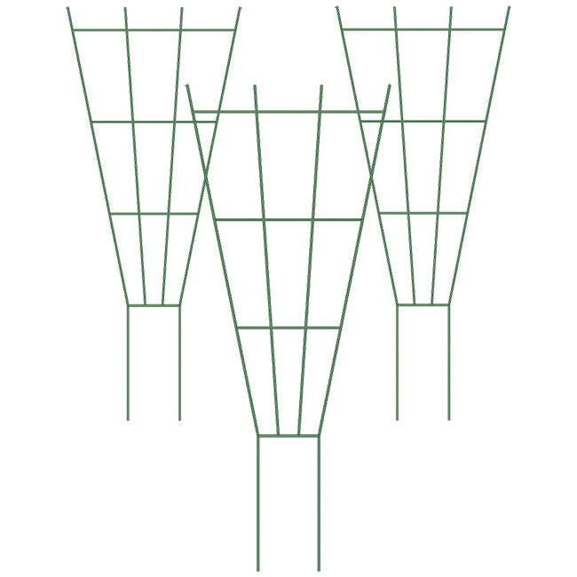 Panacea Fan Pot Trellises, Green, 36"H, Pack of 2