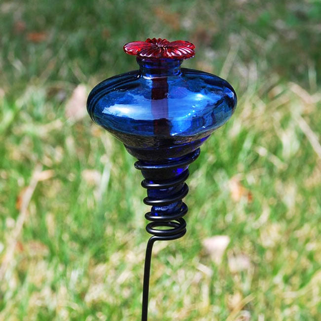 Mini-Blossom Hummingbird Feeders w/Stakes, Blue, Pack of 2