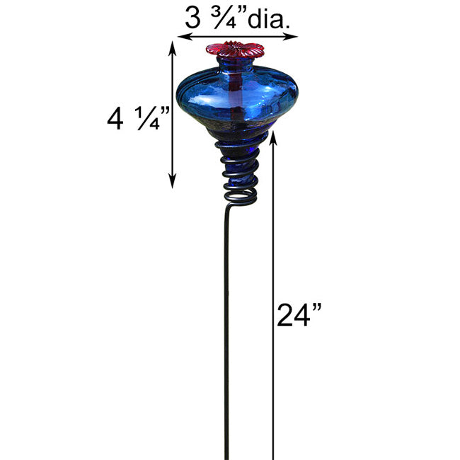 Mini-Blossom Hummingbird Feeders w/Stakes, Blue, Pack of 2