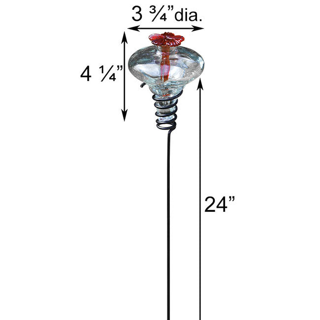 Mini-Blossom Hummingbird Feeders w/Stakes, Clear, Pack of 2