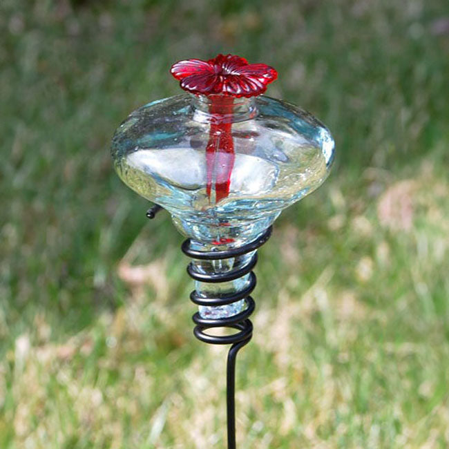 Mini-Blossom Hummingbird Feeders w/Stakes, Clear, Pack of 2