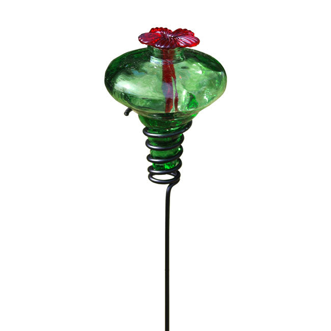 Mini-Blossom Hummingbird Feeders w/Stakes, Green, Pack of 2