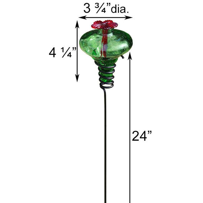 Mini-Blossom Hummingbird Feeders w/Stakes, Green, Pack of 2