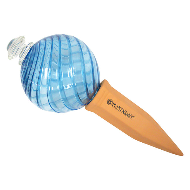 plant nanny watering globes Plant Nanny Spiral Watering Globe w/ Stake, 12 oz., Aqua
