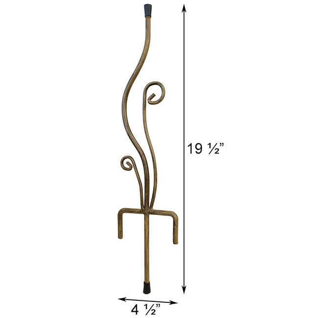 Aluminum Claddagh Sundial & Wrought Iron Flowerbed Pedestal