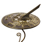 Aluminum Claddagh Sundial & Wrought Iron Flowerbed Pedestal