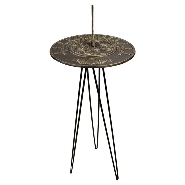 Claddagh Sundial and Hairpin Pedestal by Prime Retreat