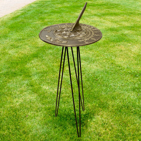 Claddagh Sundial and Hairpin Pedestal by Prime Retreat