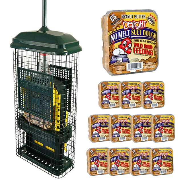 Brome Squirrel Buster Suet Feeder & Peanut Butter Suet Cakes