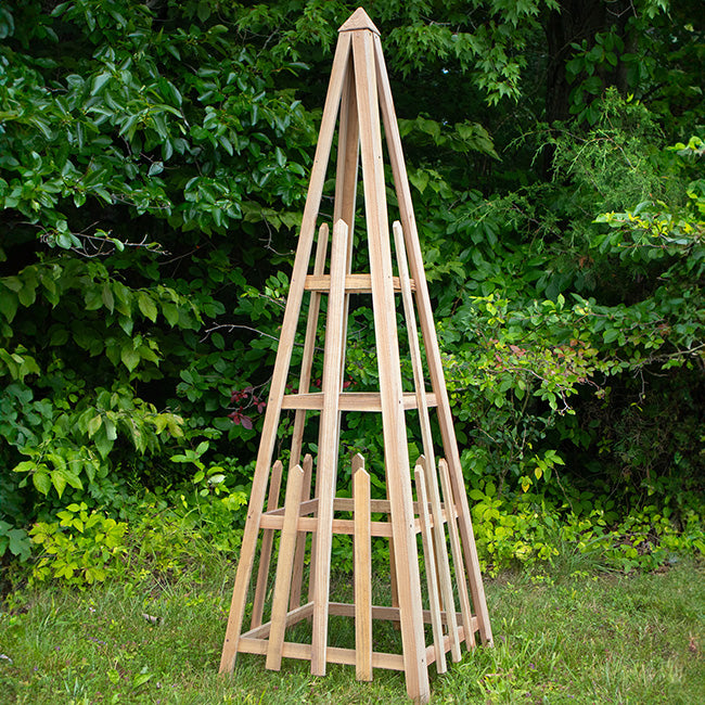 Cedar Large Sized Pyramid Trellis by Prime Retreat, 72"H