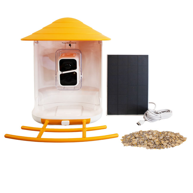 BeakView Bird Feeder Camera w/Solar Panel & Waste Free Seed