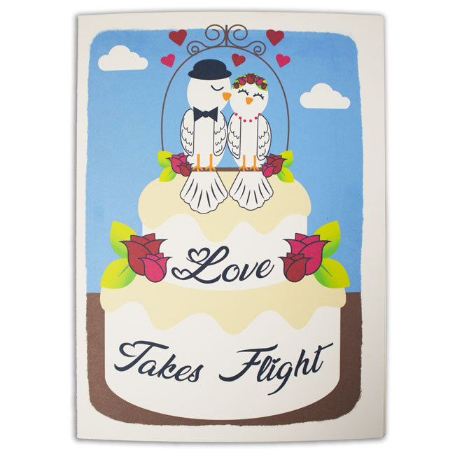 "Love Takes Flight" Wedding Greeting Card by Prime Retreat