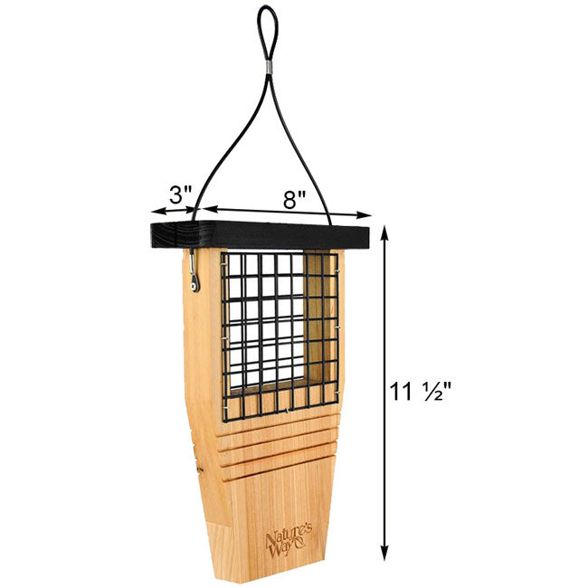 Cedar Suet Feeder w/Tail Prop & 12 Peanut Butter Suet Cakes