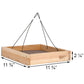 Cedar Tray Bird Feeder and Copper Colored Hanger Kit