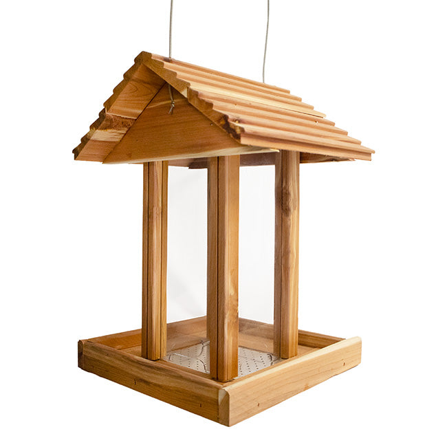 Amish Made Cedar Tower Bird Feeder