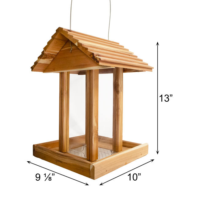 Amish Made Cedar Tower Bird Feeder